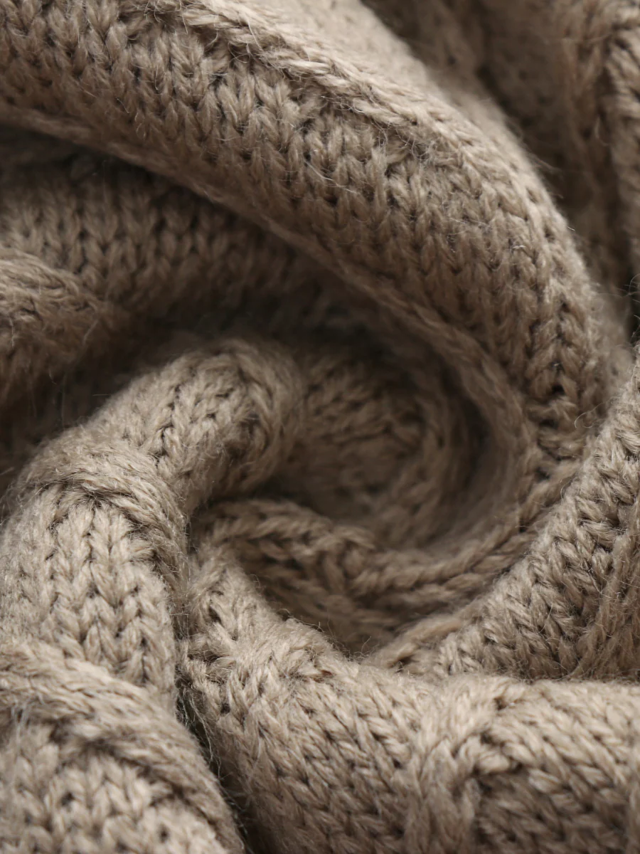 Smaibulun | Beige Shoulder Cut-Out Knit Sweater - Image 7