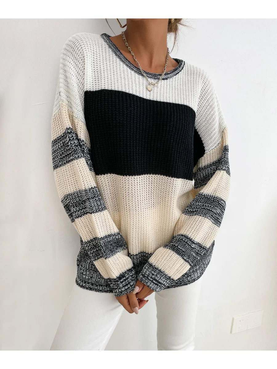 Smaibulun | Black Grey Stripe Block Sweater - Image 4