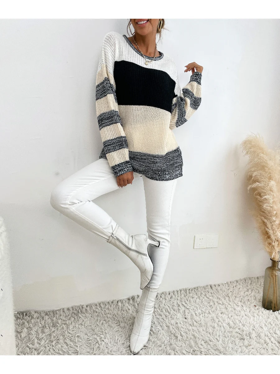 Smaibulun | Black Grey Stripe Block Sweater - Image 5