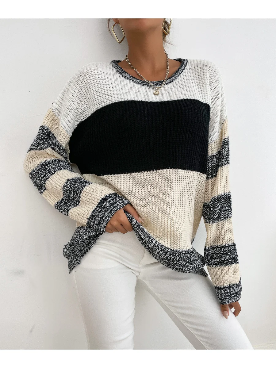 Smaibulun | Black Grey Stripe Block Sweater - Image 6
