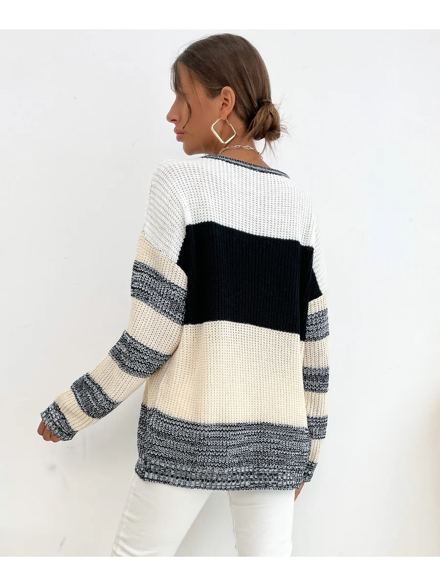 Smaibulun | Black Grey Stripe Block Sweater - Image 7