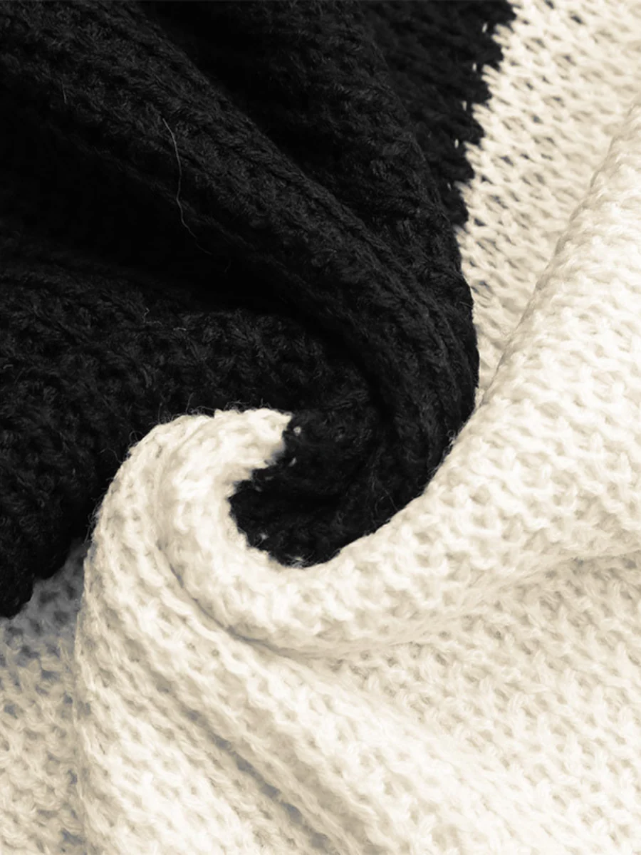 Smaibulun | Black Grey Stripe Block Sweater - Image 8