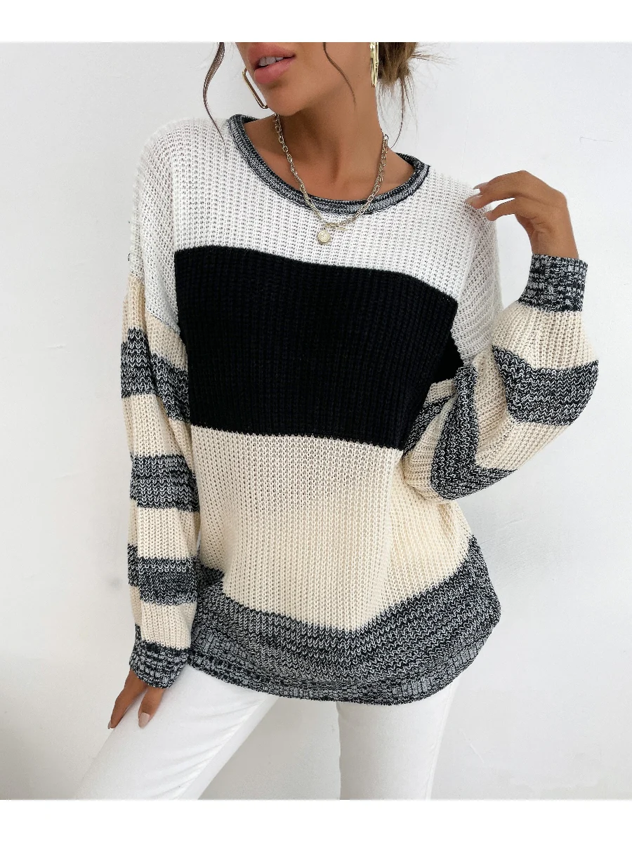 Smaibulun | Black Grey Stripe Block Sweater - Image 9