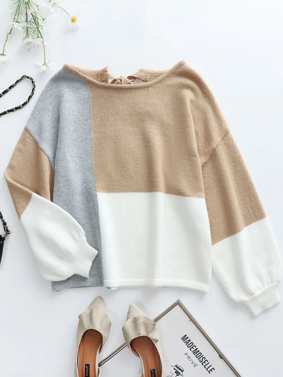 Smaibulun | Color Block Pattern Knit Sweater