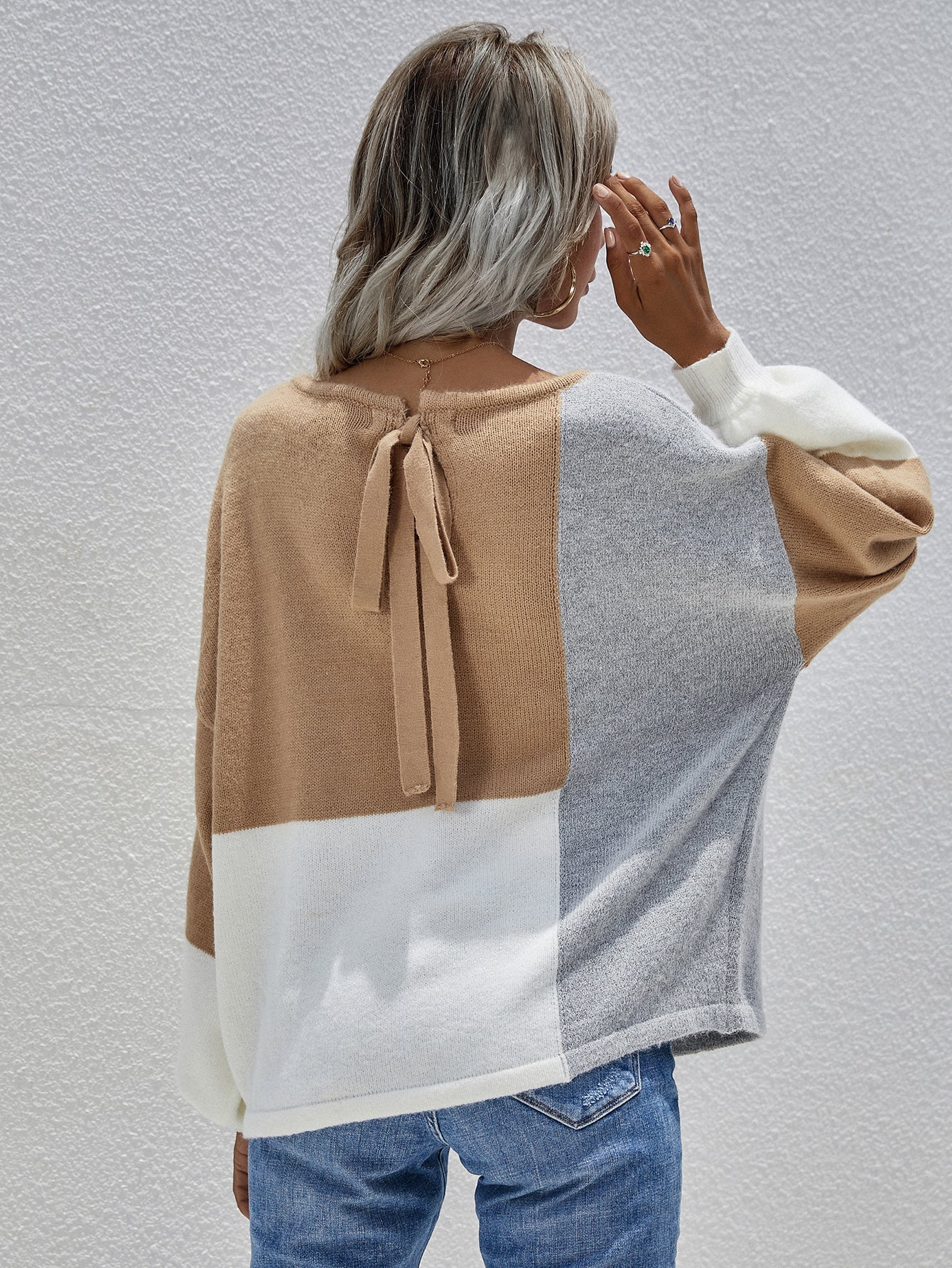 Smaibulun | Color Block Pattern Knit Sweater - Image 8