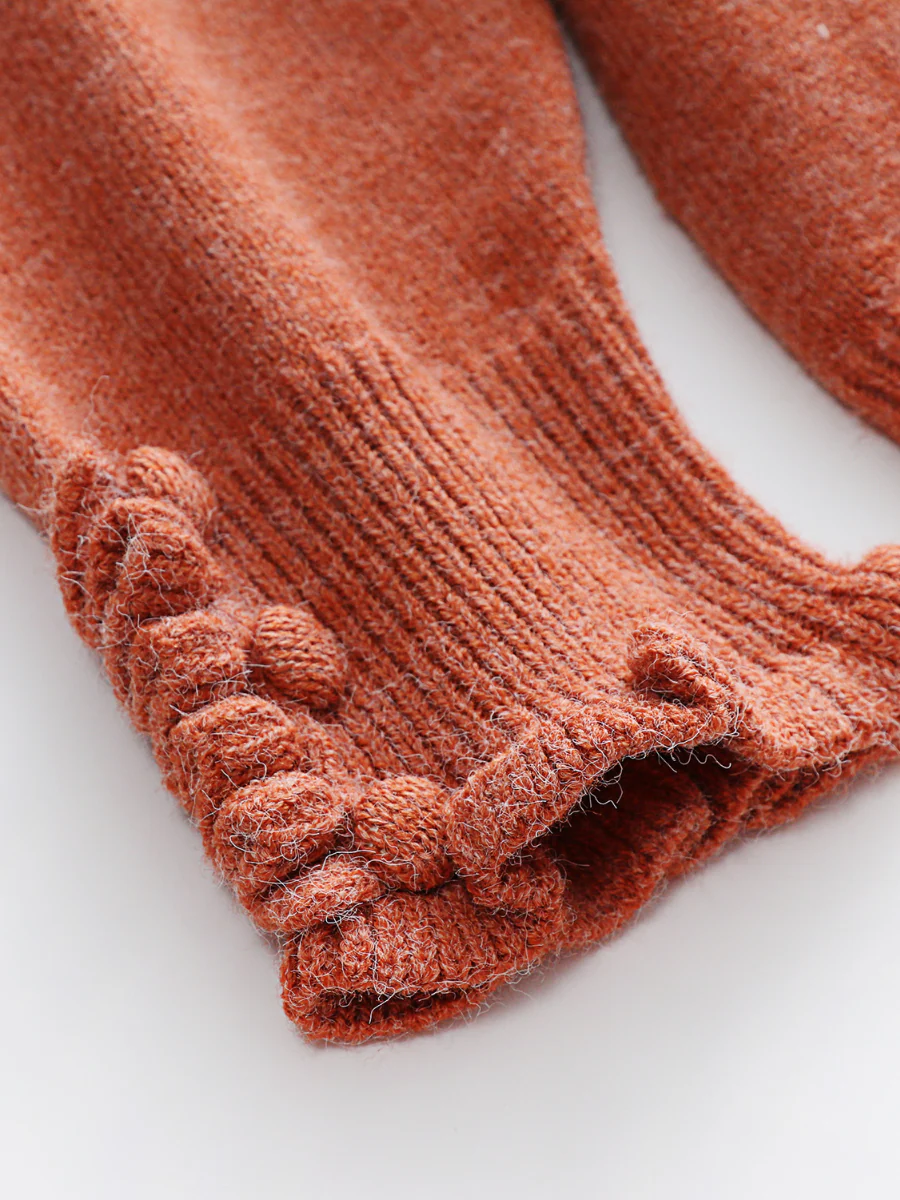 DARIUS Drop Shoulder V-neck Knit Top - Orange - Image 3