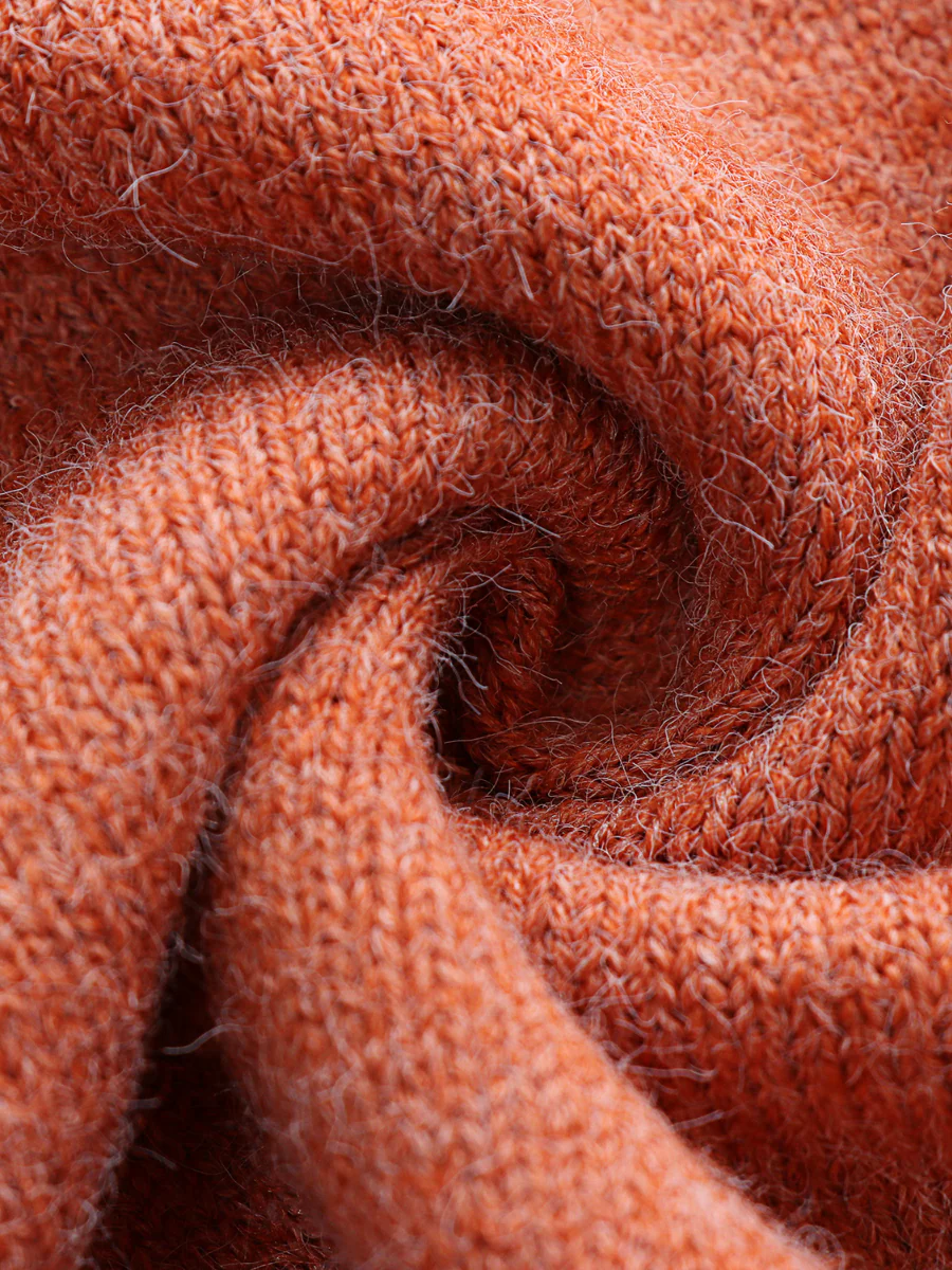 DARIUS Drop Shoulder V-neck Knit Top - Orange - Image 4