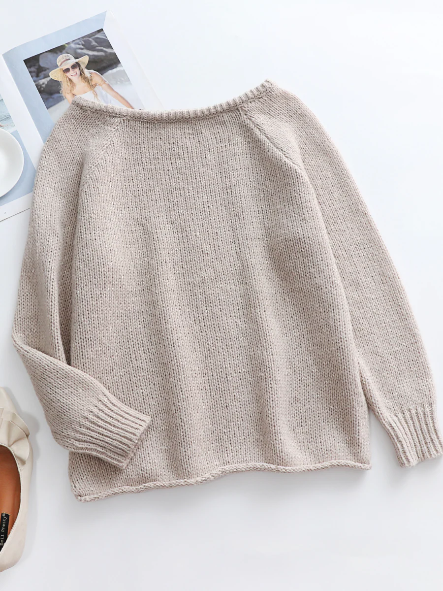 Smaibulun Doll | CHESTERFIELD Apricot Oversized Collar Knit Sweater - Image 4