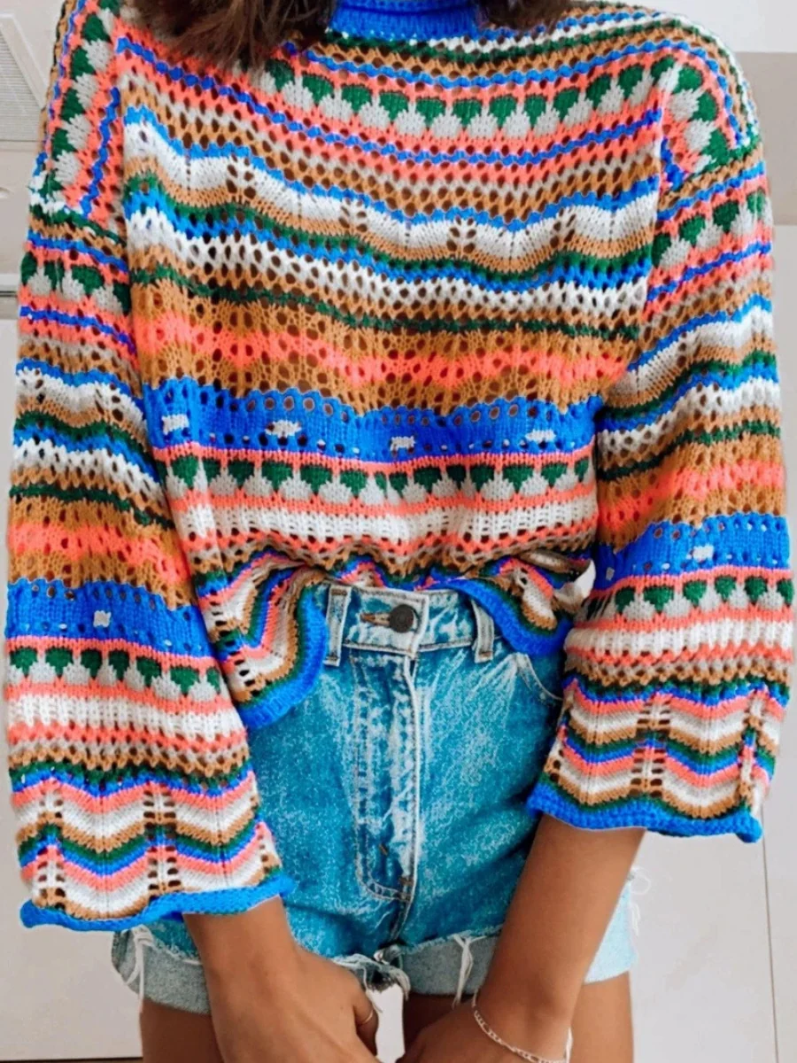 Smaibulun Doll | MARMO Zig Zag Crochet Knit Top - Blue - Image 2