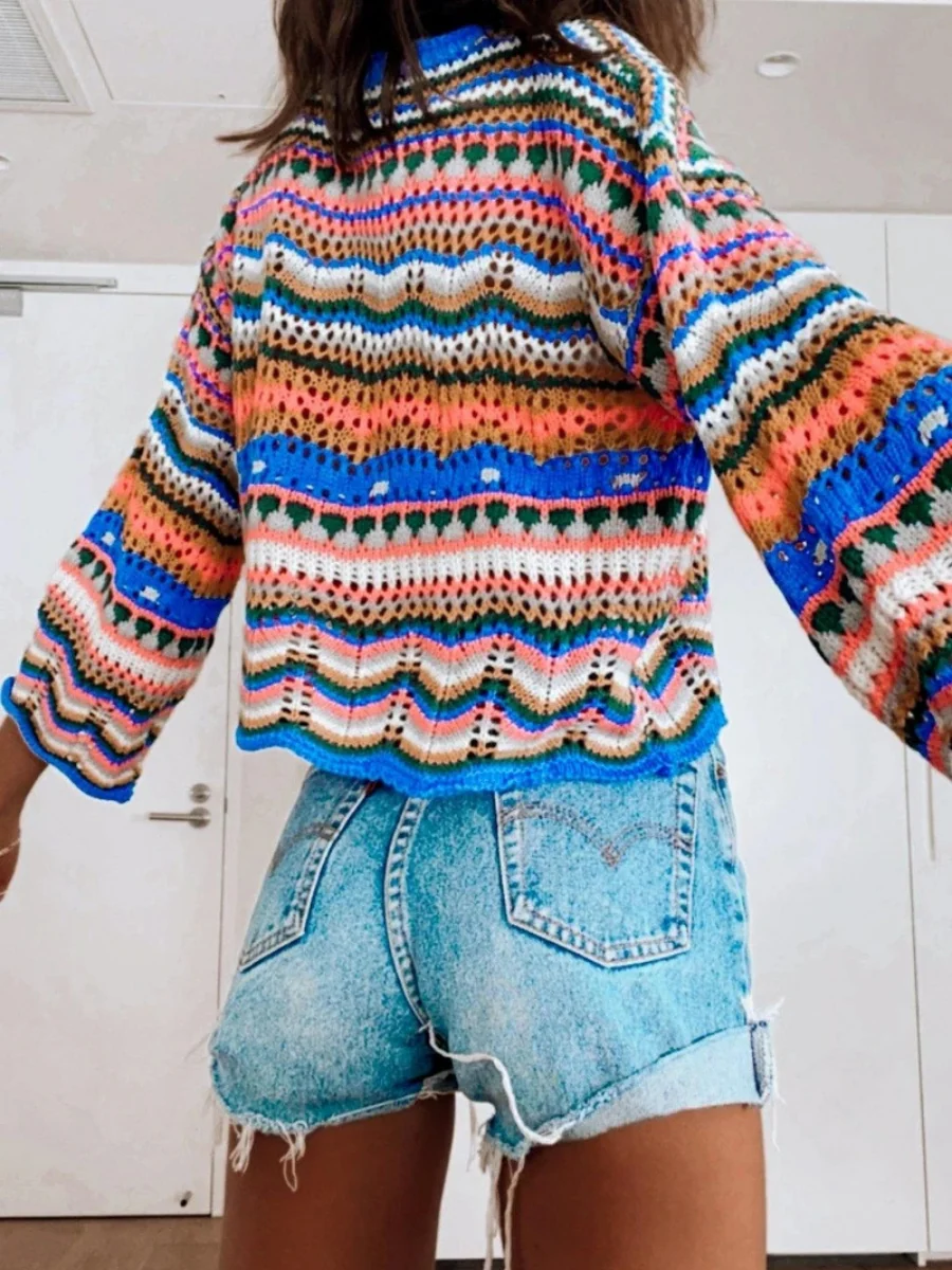 Smaibulun Doll | MARMO Zig Zag Crochet Knit Top - Blue - Image 3