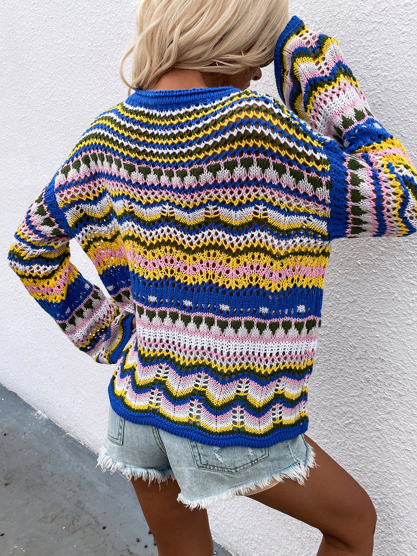 Smaibulun Doll | MARMO Zig Zag Crochet Knit Top - Blue - Image 8