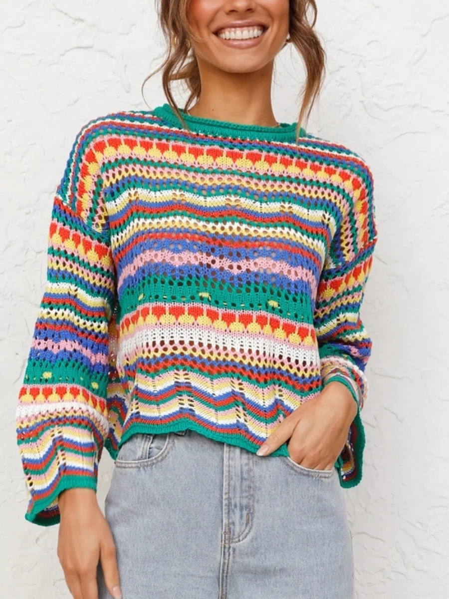 Smaibulun Doll | MARMO Zig Zag Crochet Knit Top - Green - Image 2
