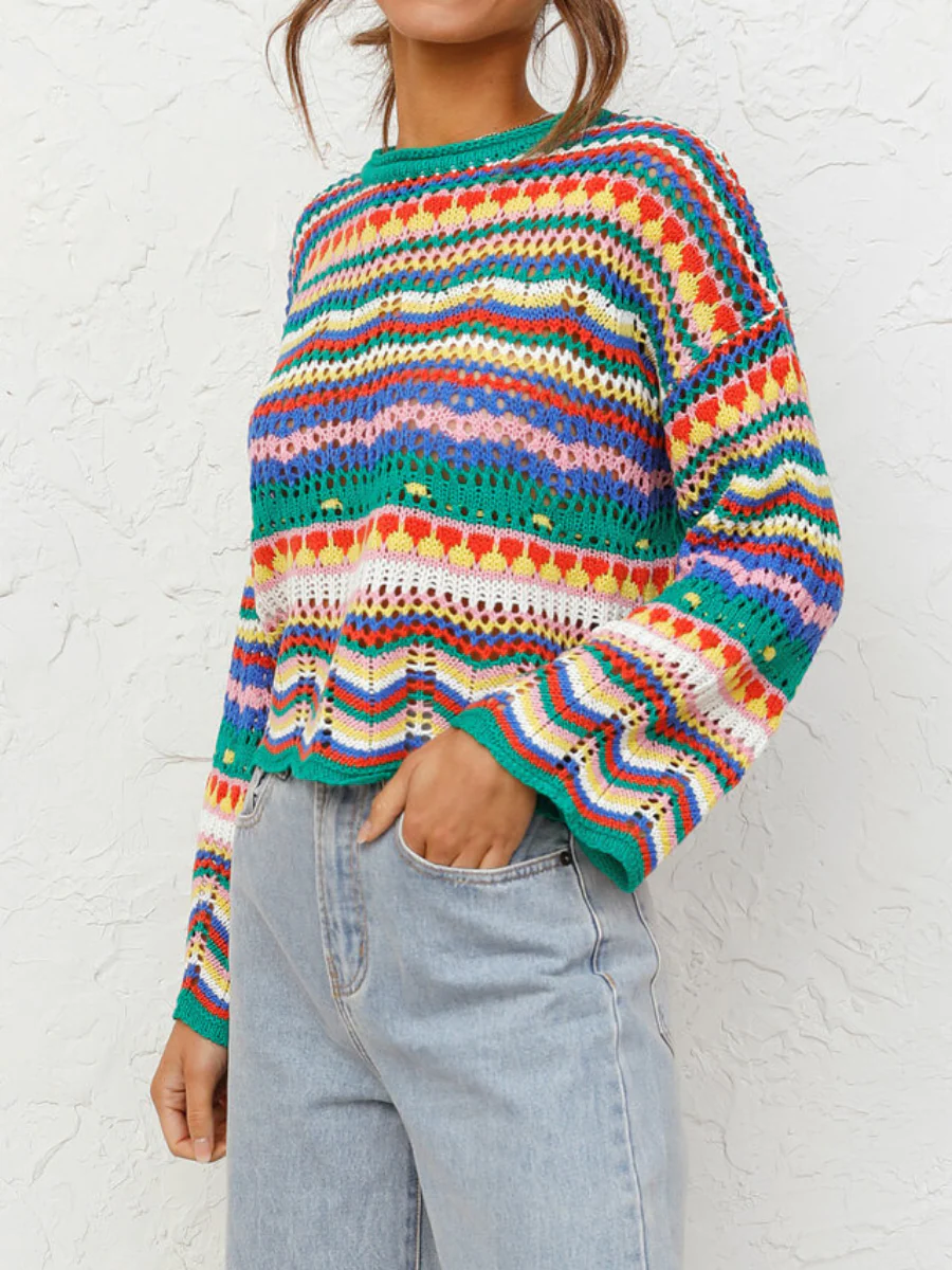 Smaibulun Doll | MARMO Zig Zag Crochet Knit Top - Green - Image 3