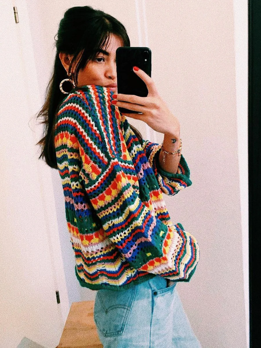 Smaibulun Doll | MARMO Zig Zag Crochet Knit Top - Green - Image 4