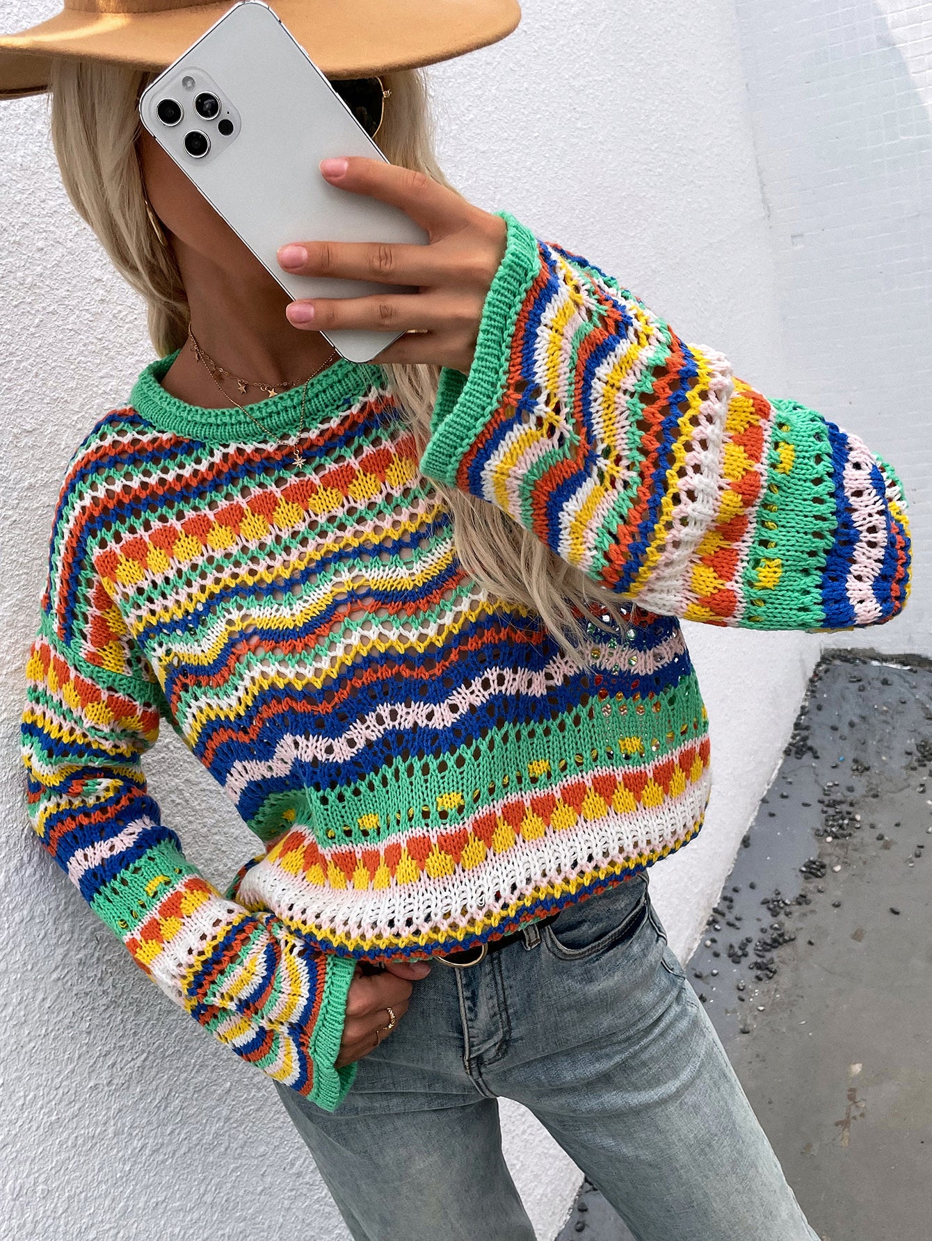 Smaibulun Doll | MARMO Zig Zag Crochet Knit Top - Green - Image 5
