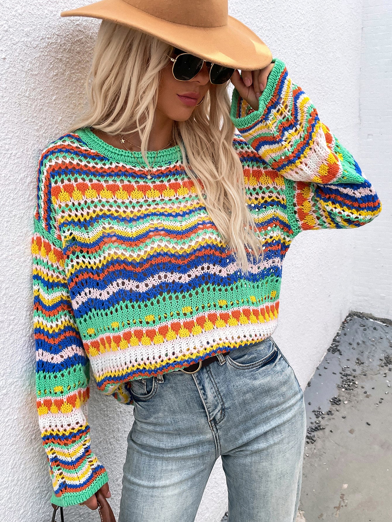 Smaibulun Doll | MARMO Zig Zag Crochet Knit Top - Green - Image 7