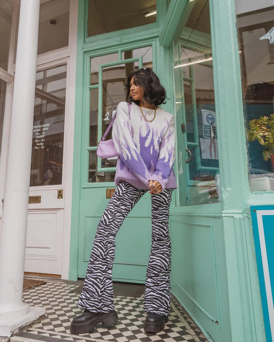Smaibulun Doll | Purple Flame Cream Knit Sweater - Image 5