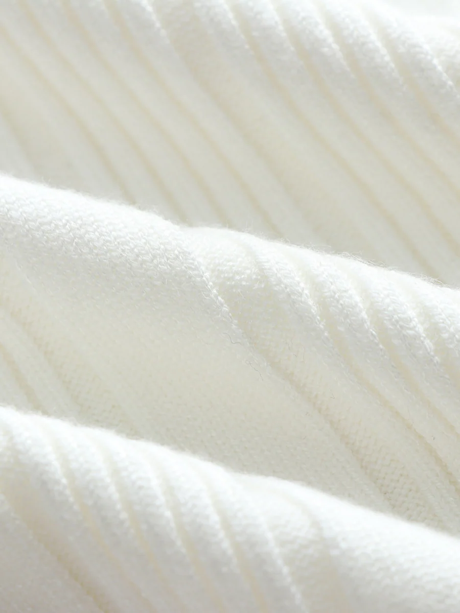 Smaibulun Doll | TAMIA Bell Cuff Knit Shirt Jacket - White - Image 6