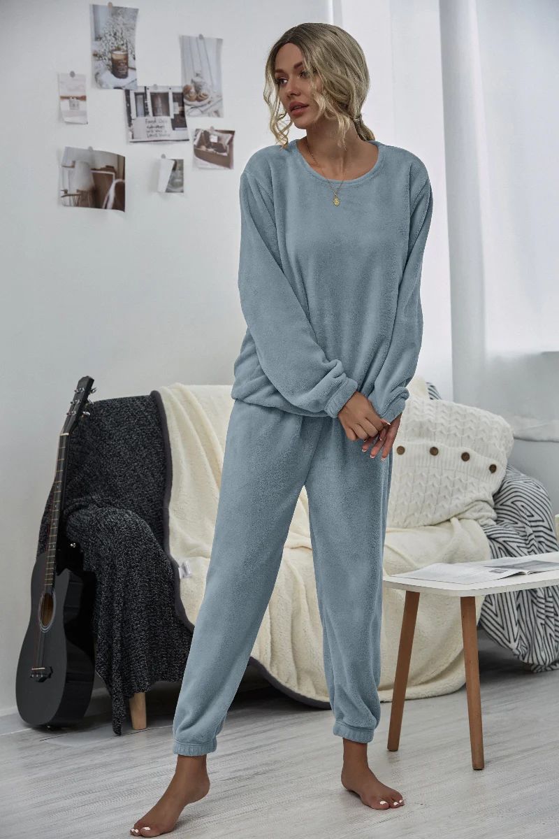 Smaibulun | Dusty Blue Crewneck Sweatshirt & Joggers - Image 4