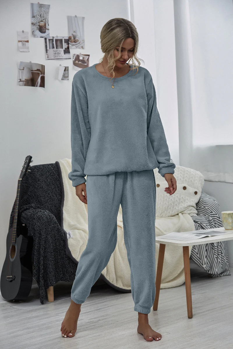 Smaibulun | Dusty Blue Crewneck Sweatshirt & Joggers - Image 5