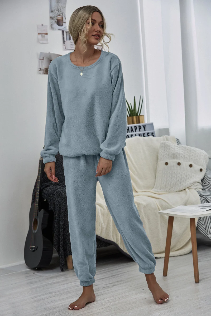 Smaibulun | Dusty Blue Crewneck Sweatshirt & Joggers - Image 6