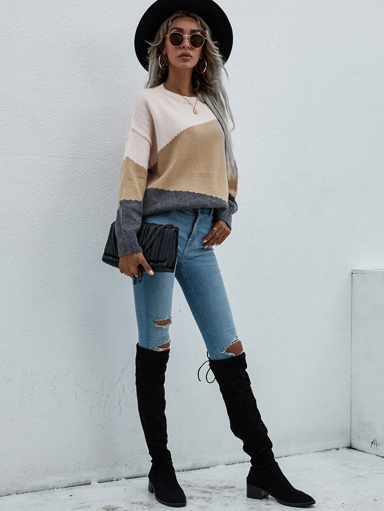 Smaibulun | ELMA Knit Jumper - Apricot Block