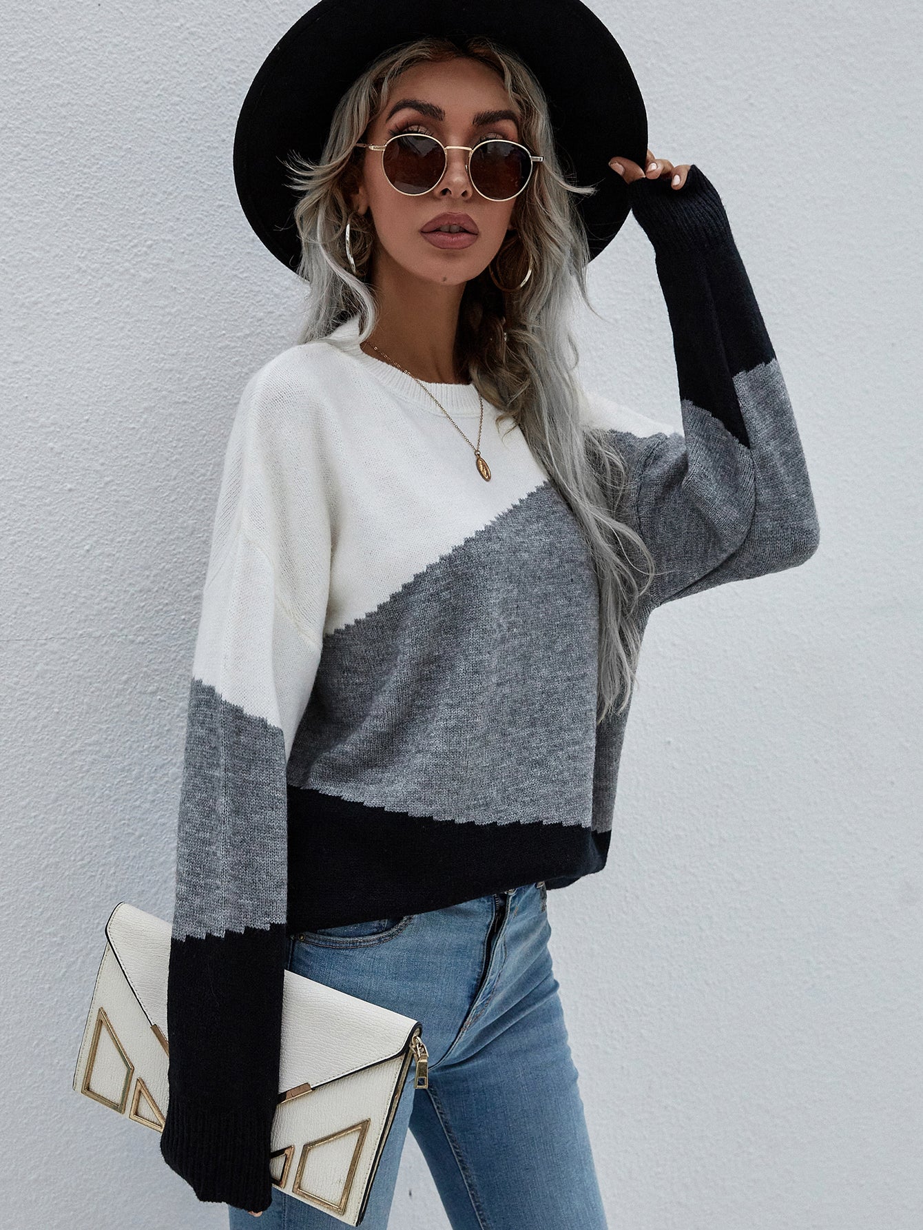 Smaibulun | ELMA Knit Jumper - Grey Block - Image 2