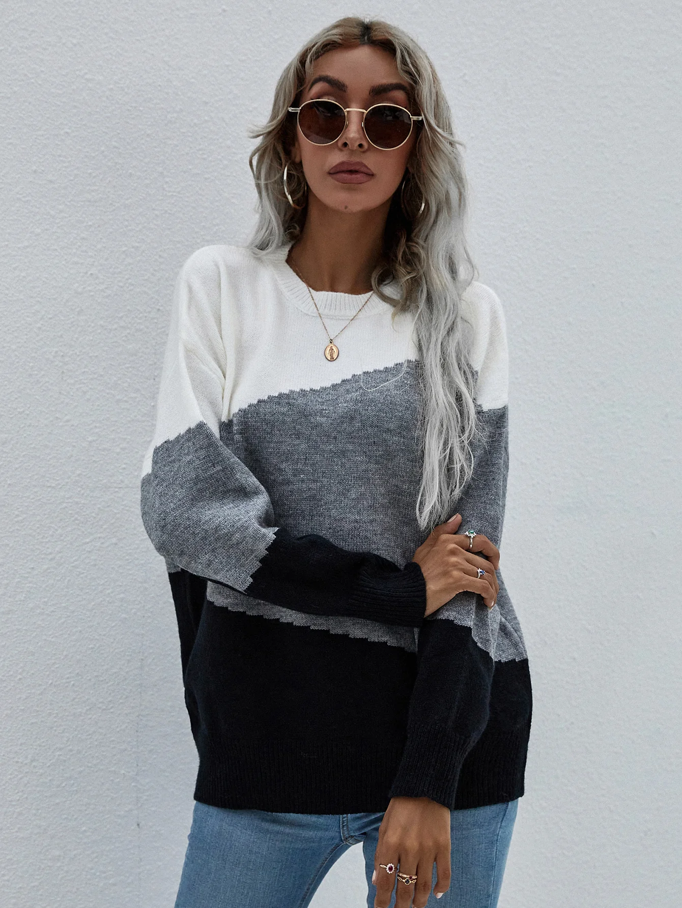 Smaibulun | ELMA Knit Jumper - Grey Block - Image 3