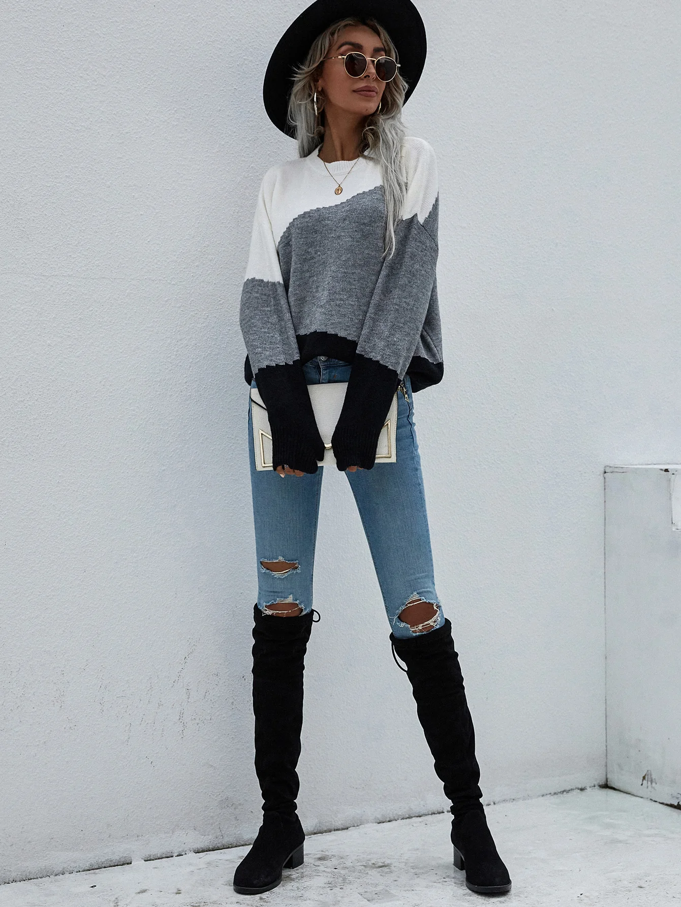 Smaibulun | ELMA Knit Jumper - Grey Block - Image 4