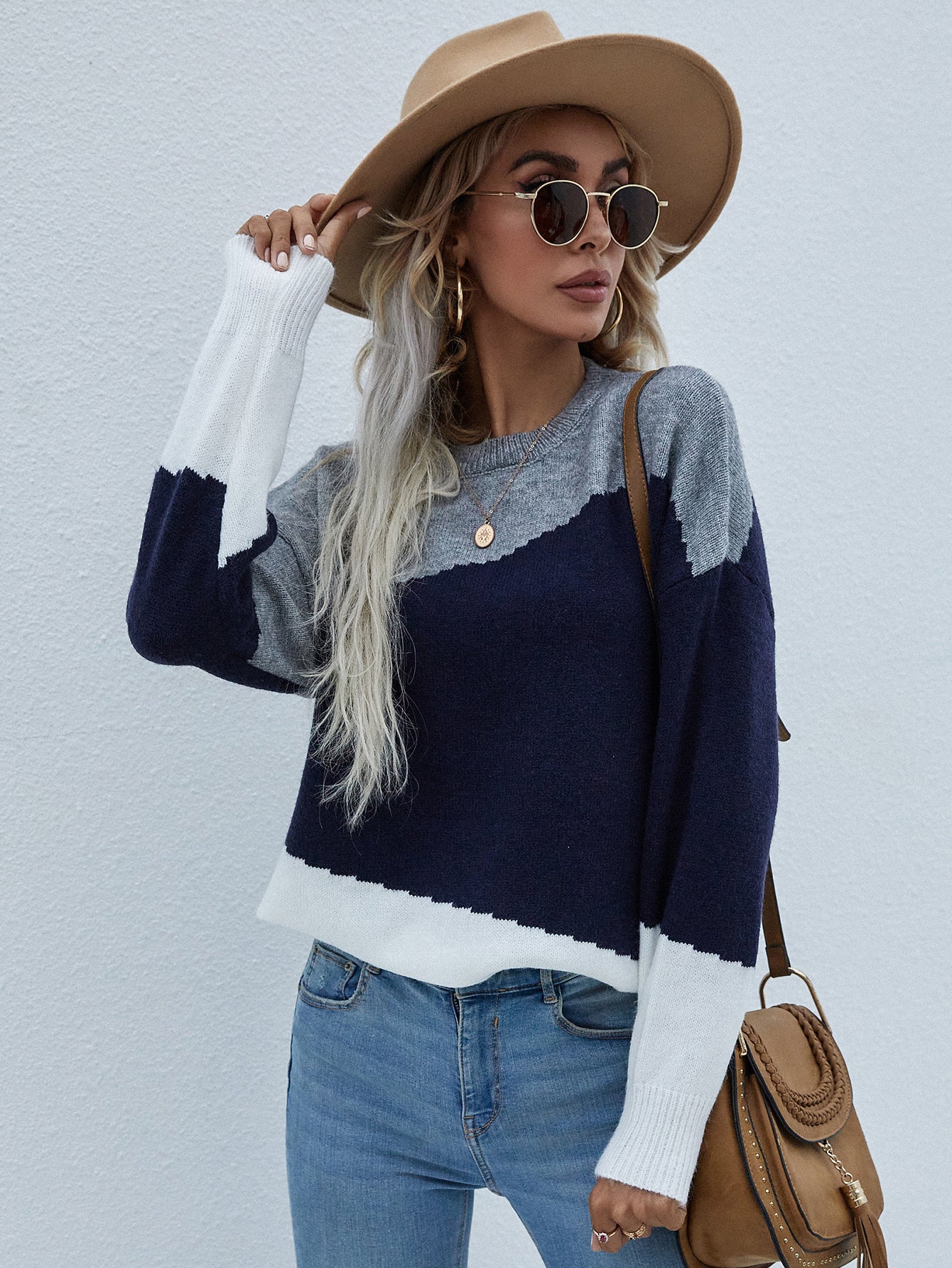Smaibulun | ELMA Knit Jumper - Navy Block - Image 2
