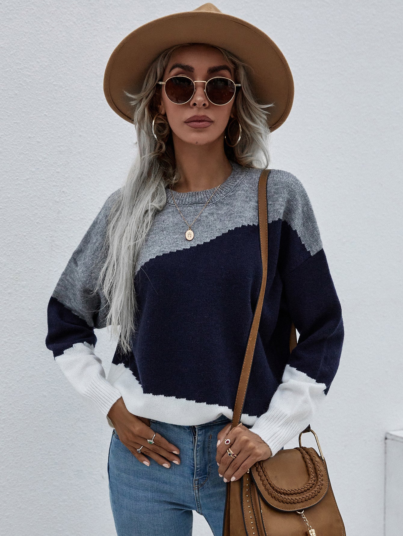 Smaibulun | ELMA Knit Jumper - Navy Block - Image 5