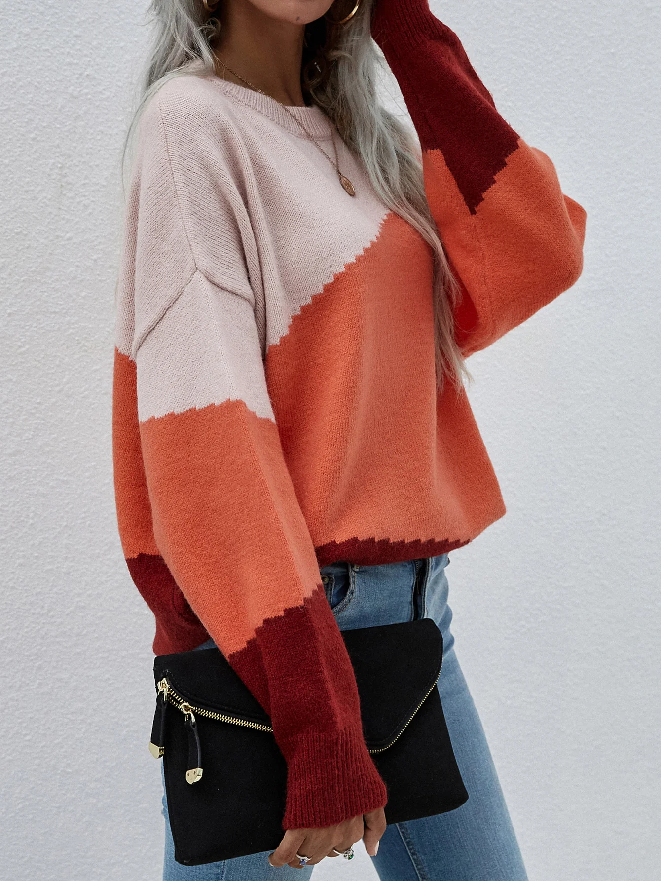 Smaibulun | ELMA Knit Jumper - Orange Block - Image 3