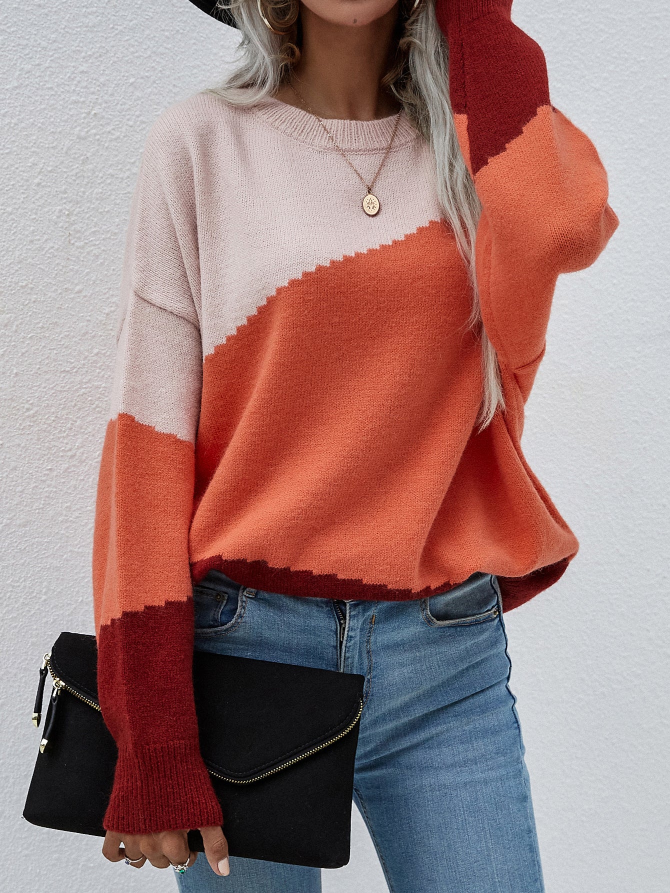 Smaibulun | ELMA Knit Jumper - Orange Block - Image 4