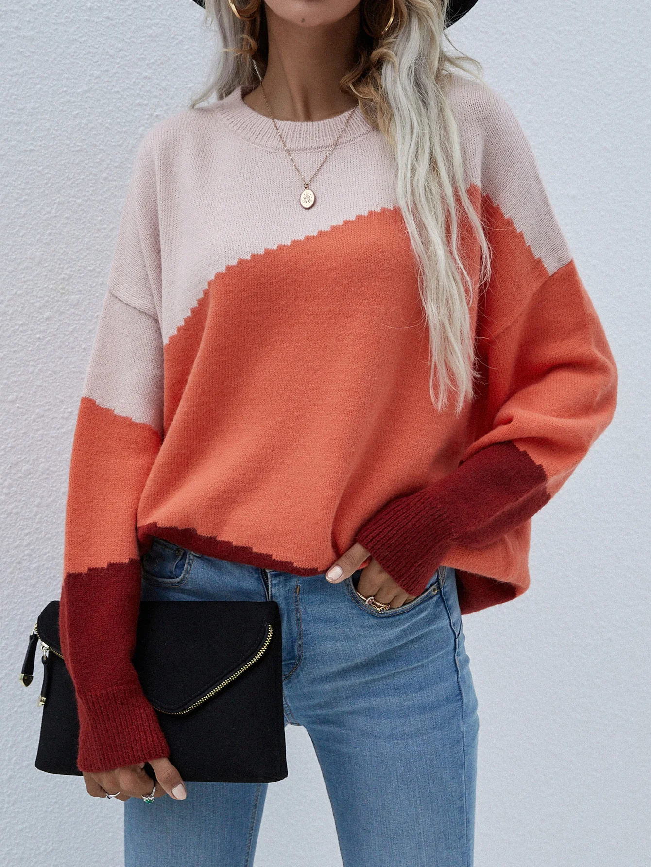 Smaibulun | ELMA Knit Jumper - Orange Block - Image 5