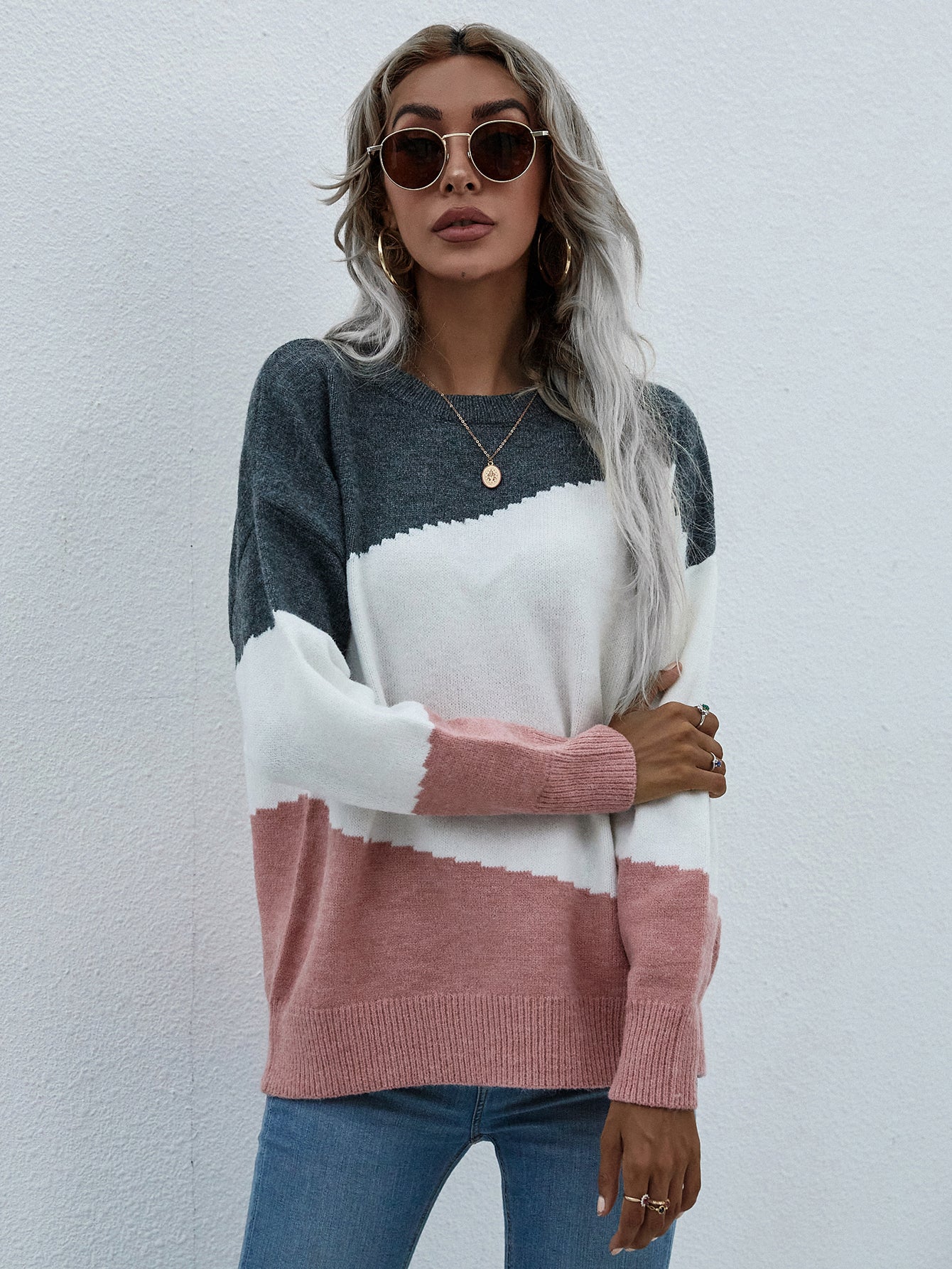 Smaibulun | ELMA Knit Jumper - Pink Block