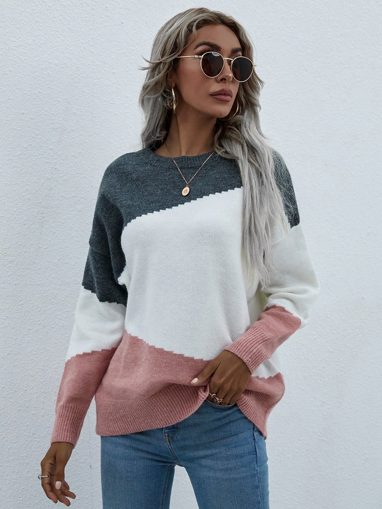 Smaibulun | ELMA Knit Jumper - Pink Block - Image 3