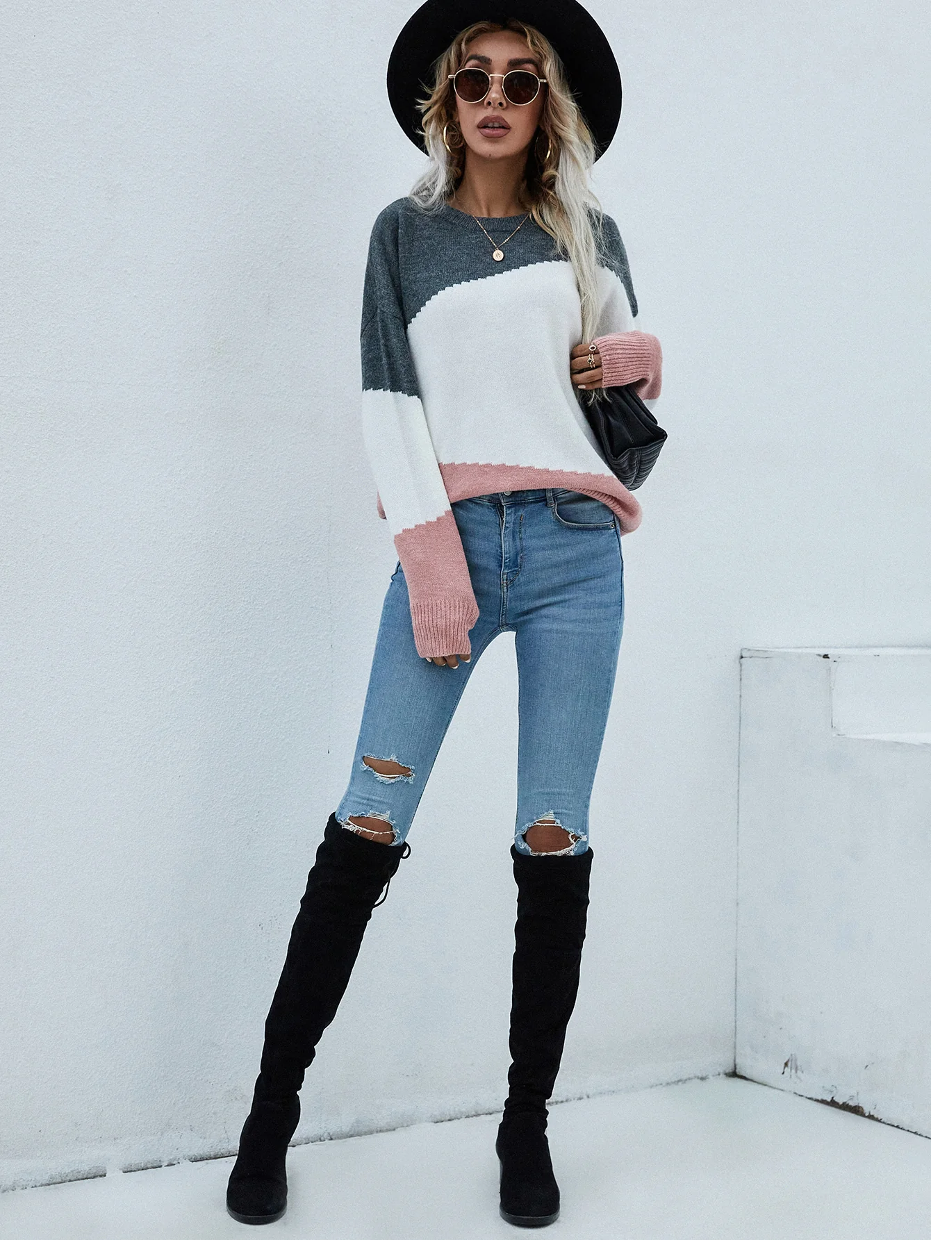 Smaibulun | ELMA Knit Jumper - Pink Block - Image 4
