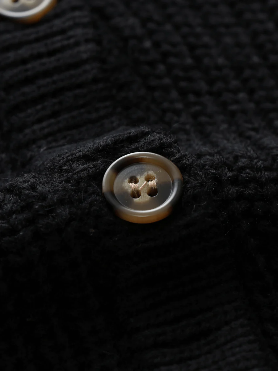Smaibulun | Front and Back Wearable Knit Cardigan - Black - Image 7
