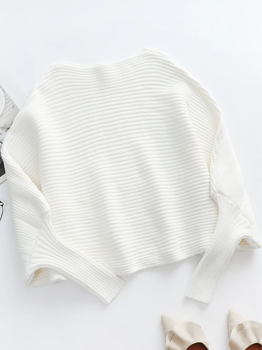Smaibulun | GISELE Lantern Sleeve Long Cuff Knit Top - Cream - Image 2