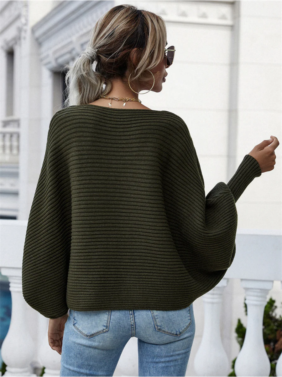 Smaibulun | GISELE Lantern Sleeve Tighten Cuff Knit Top - Olive - Image 6