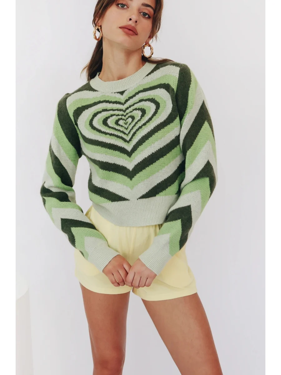 Smaibulun | Green Heart Ring Knit Top - Image 4