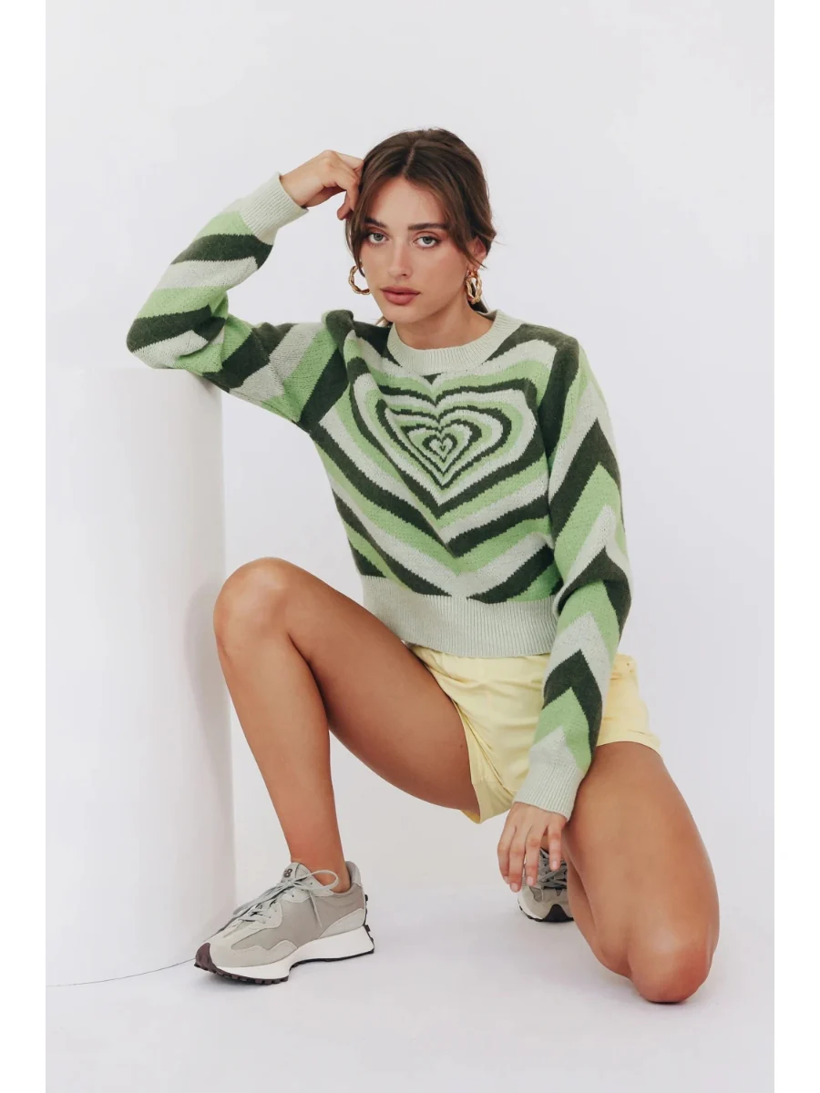 Smaibulun | Green Heart Ring Knit Top - Image 5