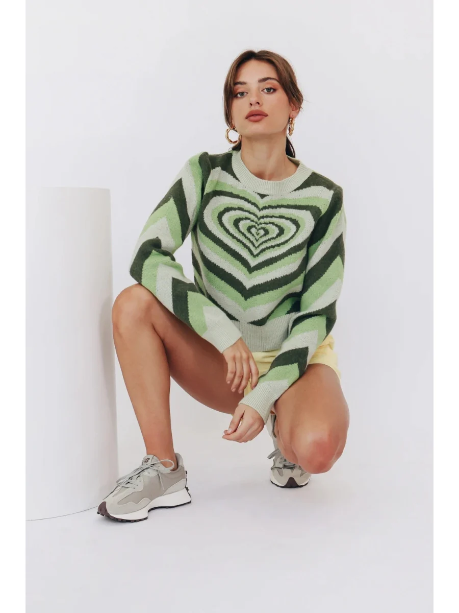 Smaibulun | Green Heart Ring Knit Top - Image 8