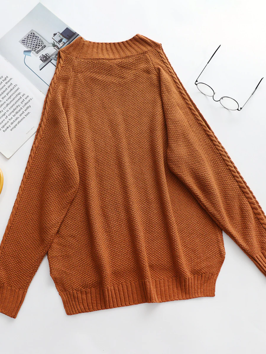 Smaibulun | Persimmon Shoulder Cut-Out Knit Sweater - Image 6