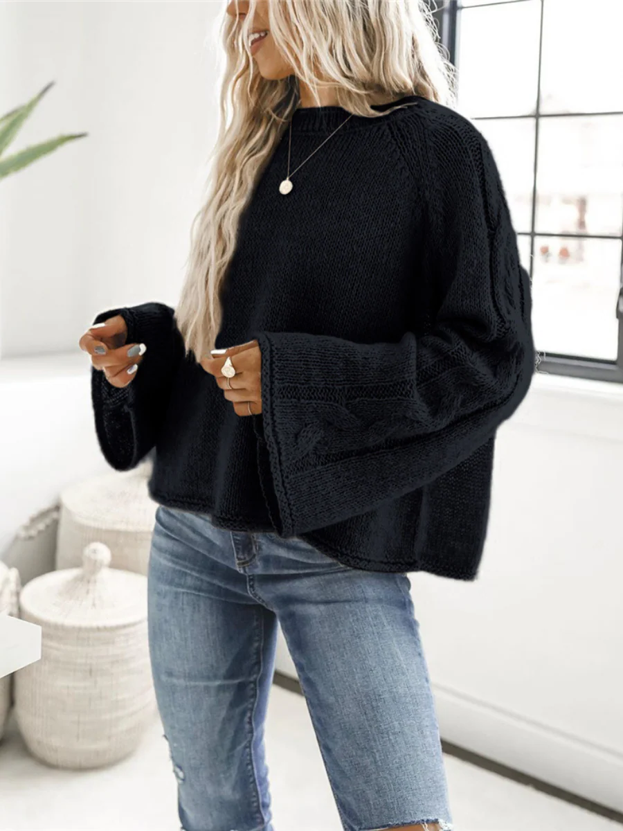 Smaibulun | PHYLLIS Oversized Sector Sleeve Knit Jumper - Black