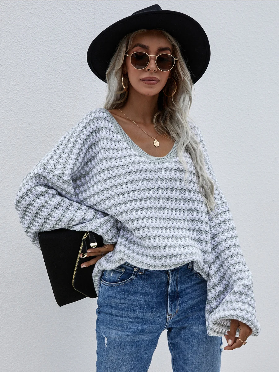 Smaibulun | Puff sleeve V-Neck Sweater - Smoke - Image 3