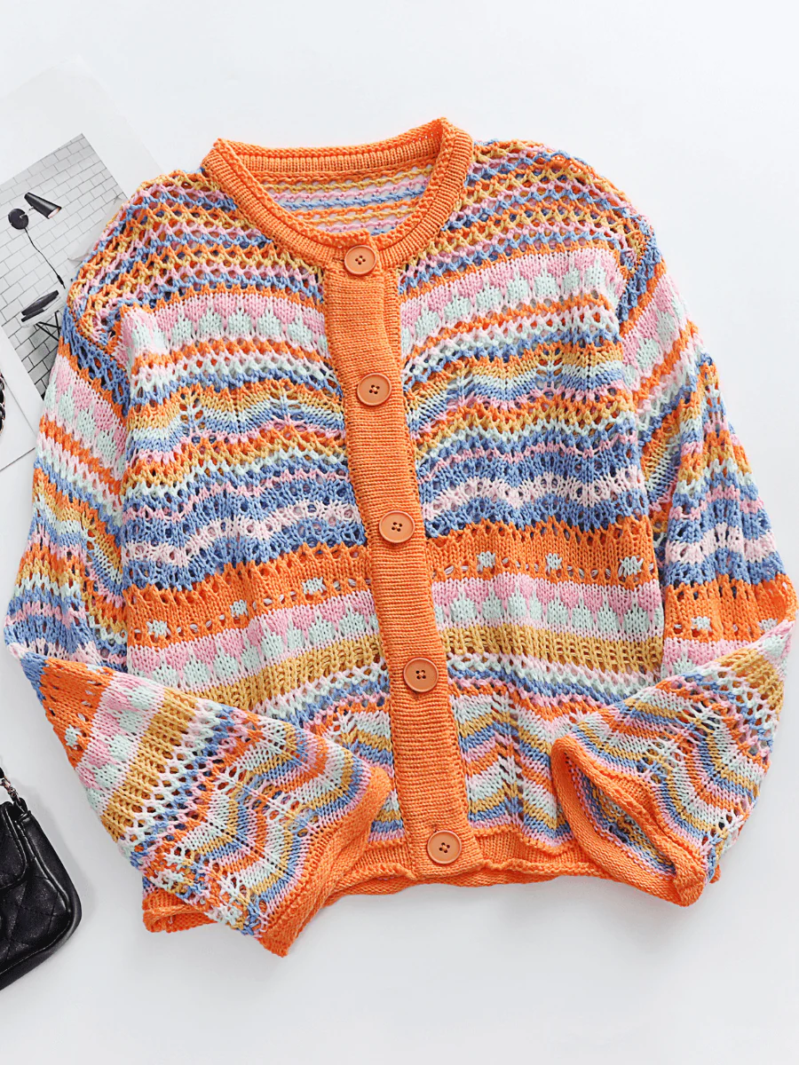 Smaibulun | Pumpkin Date Knit Cardigan - Orange - Image 6