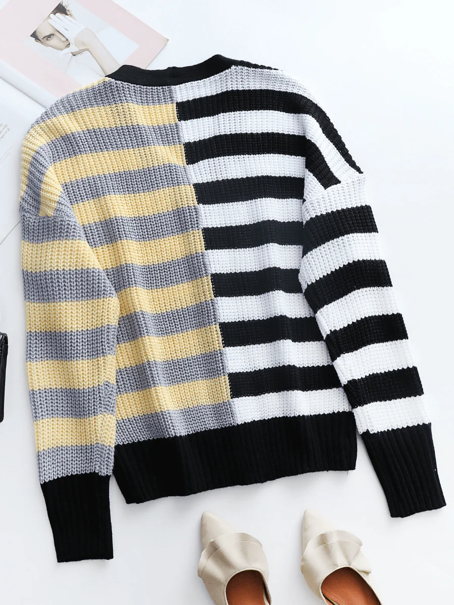 Smaibulun | Rachael Contract Stripe Knit Cardigan - Image 3