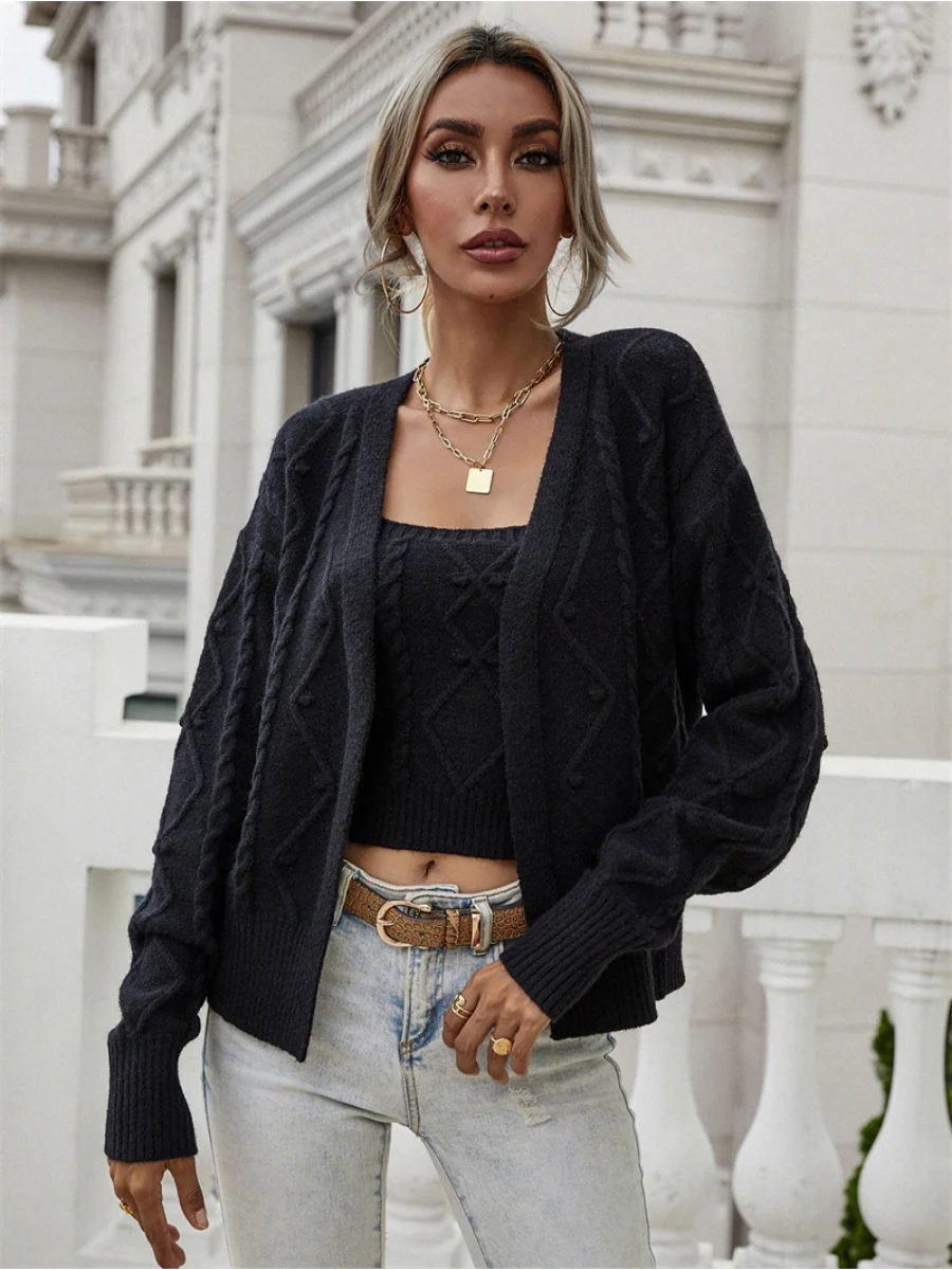 Smaibulun | RACHAELS Knit Cardigan Set - Black - Image 3