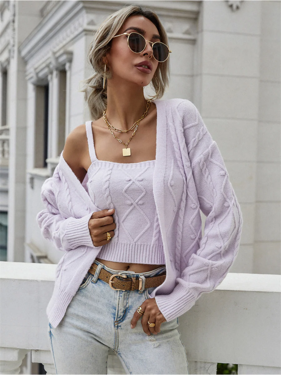 Smaibulun | RACHAELS Knit Cardigan Set - Lavender - Image 5